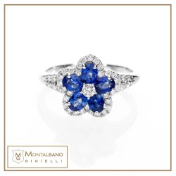 Anello fiore blu | Gioielli De Nobili